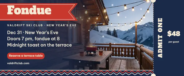 Valdrift Ski Club fondue night lift ticket template