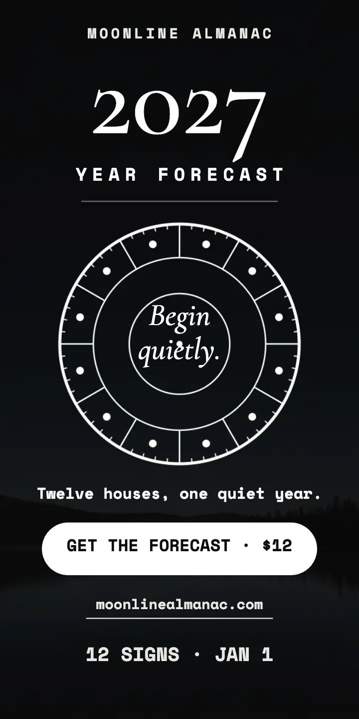Moonline Almanac 2027 year forecast ad template