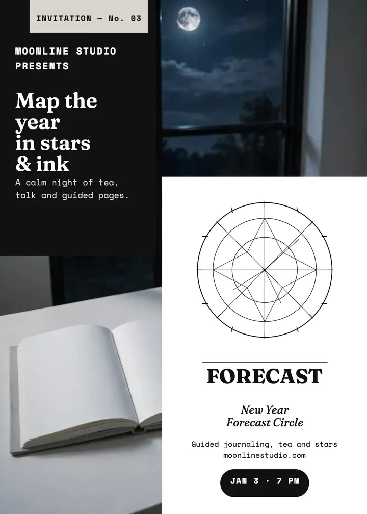 Moonline Studio forecast circle invite template