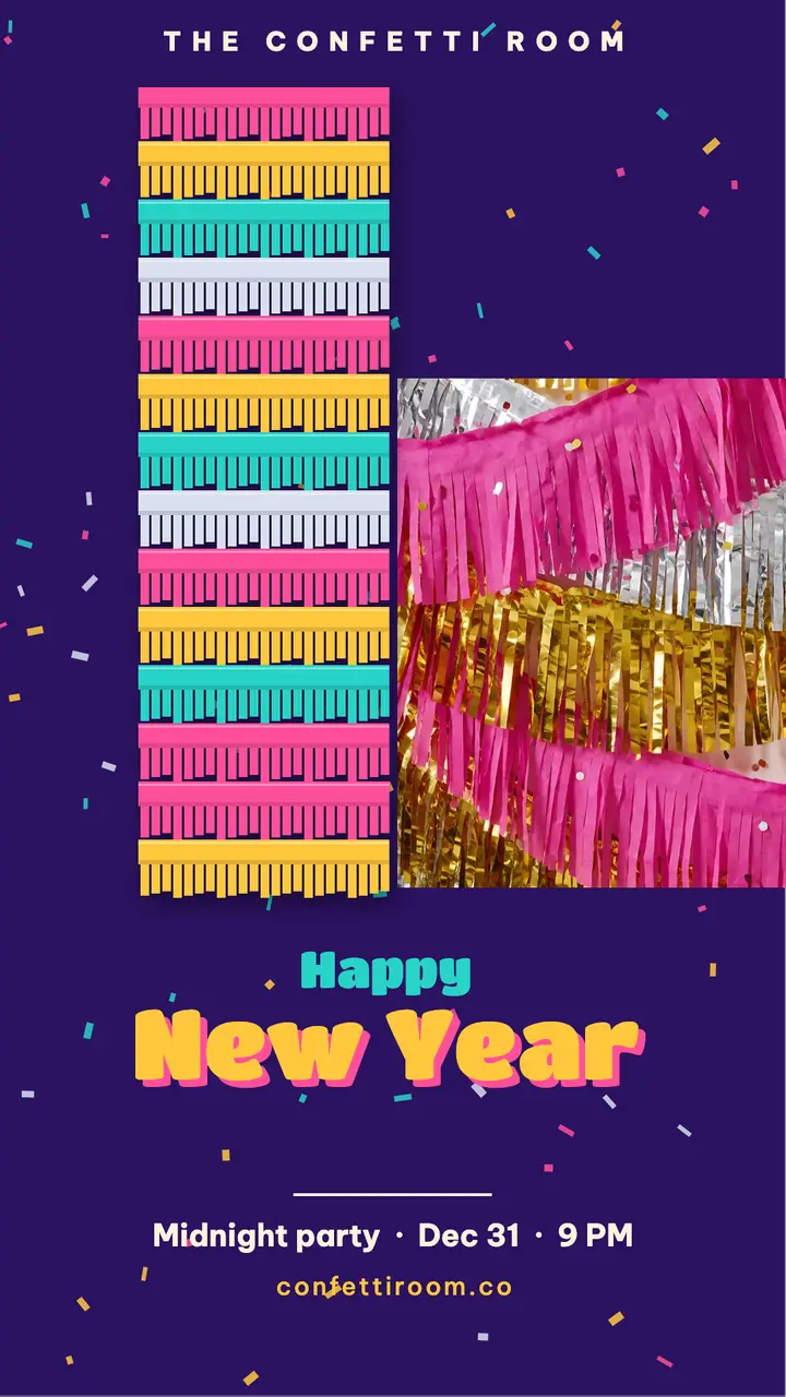 Confetti Room New Year story template