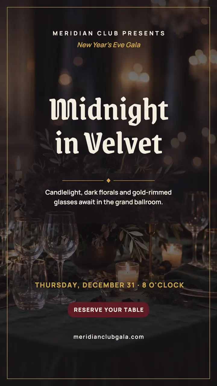Meridian Club New Year gala story template
