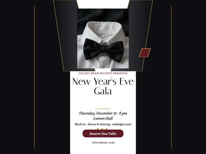 Velvet Hour New Year gala tuxedo slide template