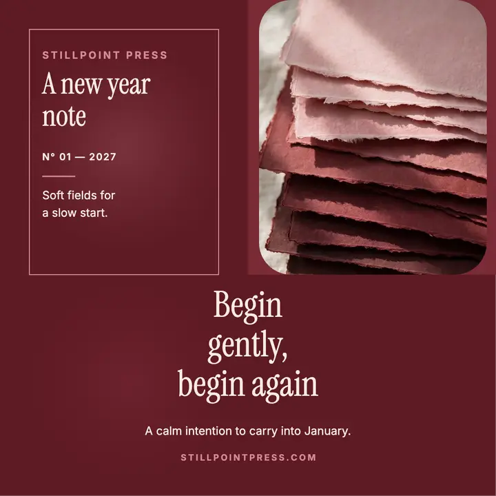 Stillpoint Press gentle New Year quote template