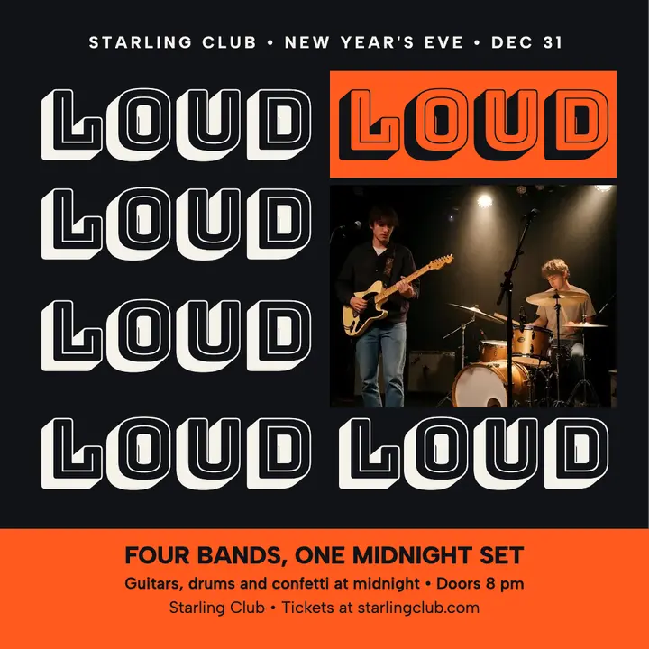Starling Club New Year gig word grid post template
