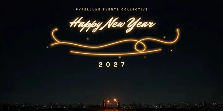 Happy New Year 2027 light painting greeting post template