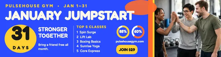 Pulsehouse January Jumpstart billboard template