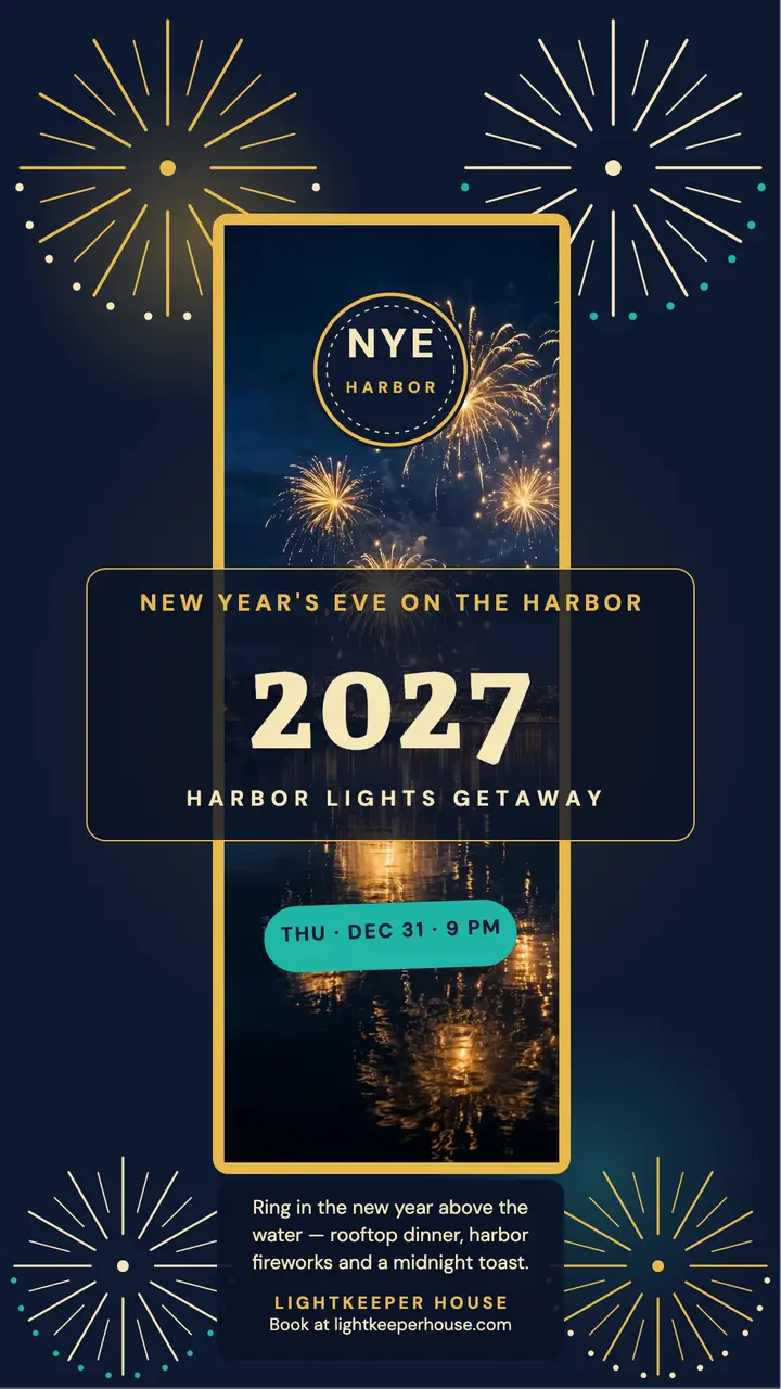 Lightkeeper House New Year harbor story template