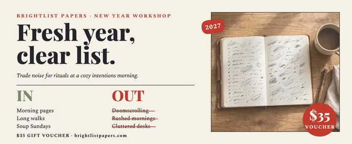 Brightlist New Year ins and outs voucher: new year gift voucher template