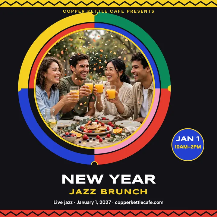 Copper Kettle New Year jazz brunch post template