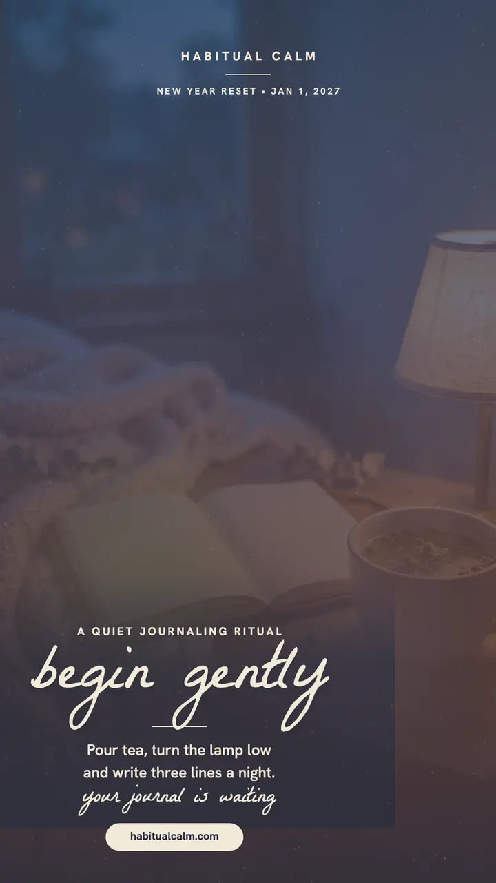 Habitual Calm New Year journal reset story template