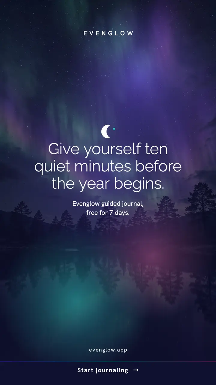 New Year journaling reset story, aurora glow template