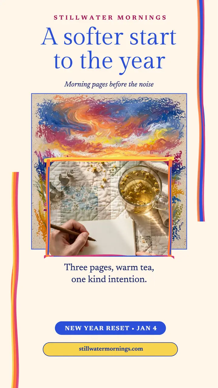 Stillwater Mornings journaling reset story template