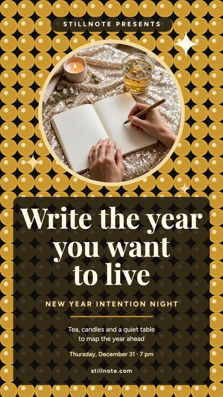 Stillnote New Year intention night story template