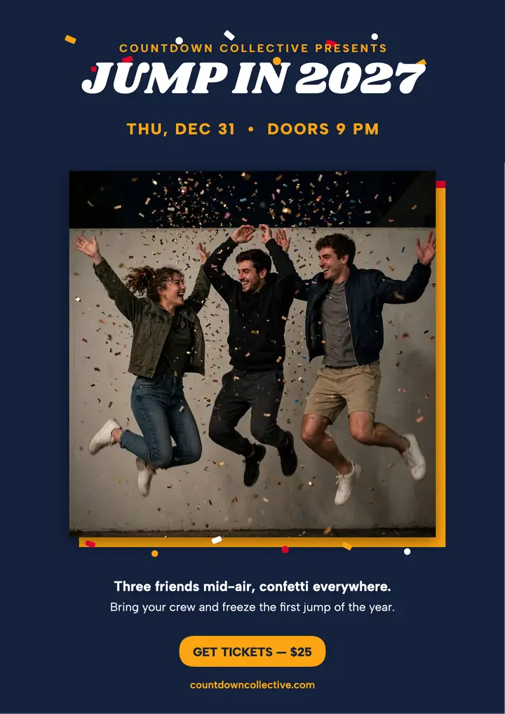 Countdown Collective New Year jump flyer template