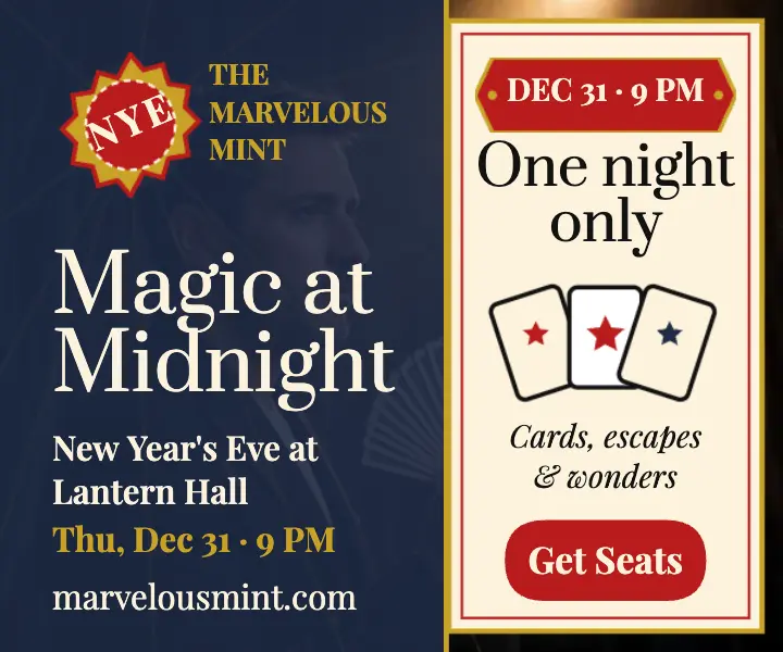 Marvelous Mint New Year magic ad template