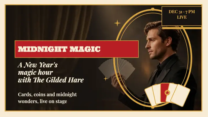 Gilded Hare New Year magic thumbnail template
