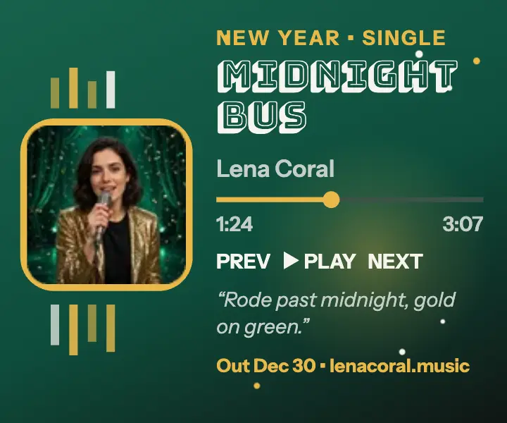 Midnight Bus New Year single ad template