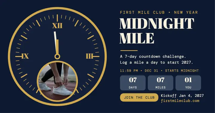 First Mile Club midnight mile challenge template
