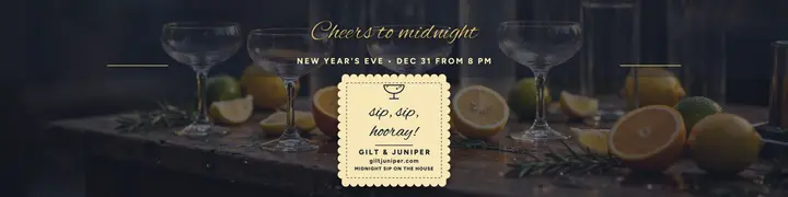 Gilt and Juniper New Year toast banner template