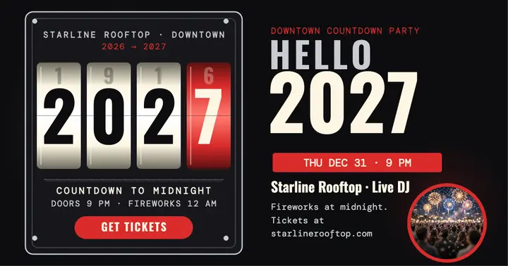 Starline Rooftop New Year countdown party post template