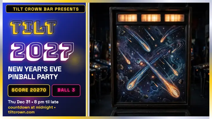 Tilt Crown New Year pinball thumbnail template