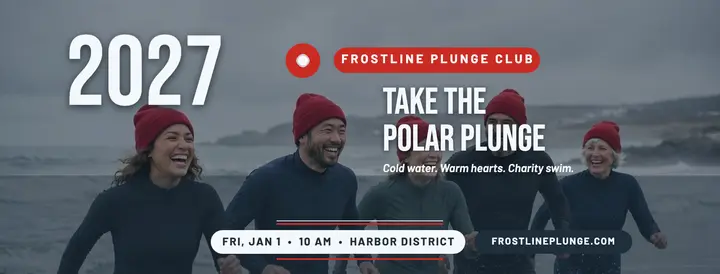 New Year polar plunge swim cover template
