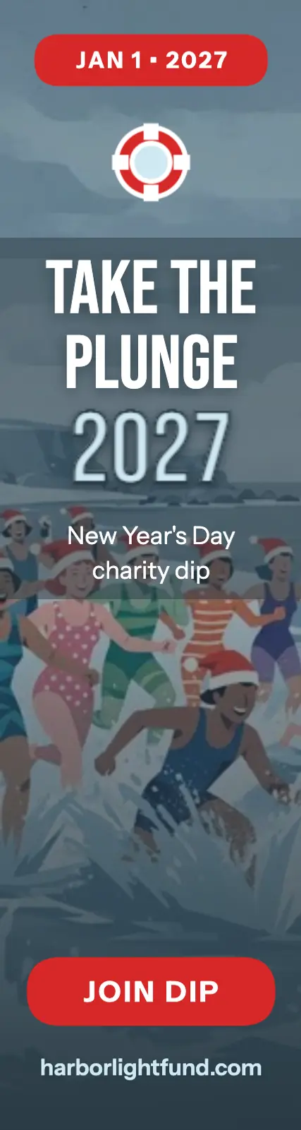 Frostbite Dip 2027 skyscraper ad template