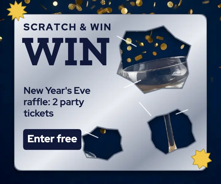 Fizzgate New Year's Eve scratch-off raffle ad template