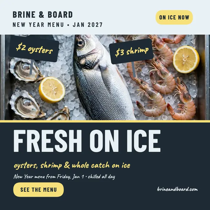 Brine and Board New Year raw-bar launch template