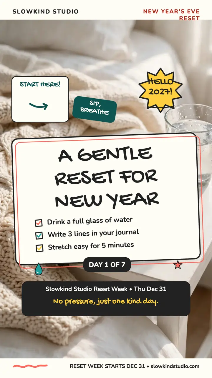 Slowkind Studio New Year reset story template