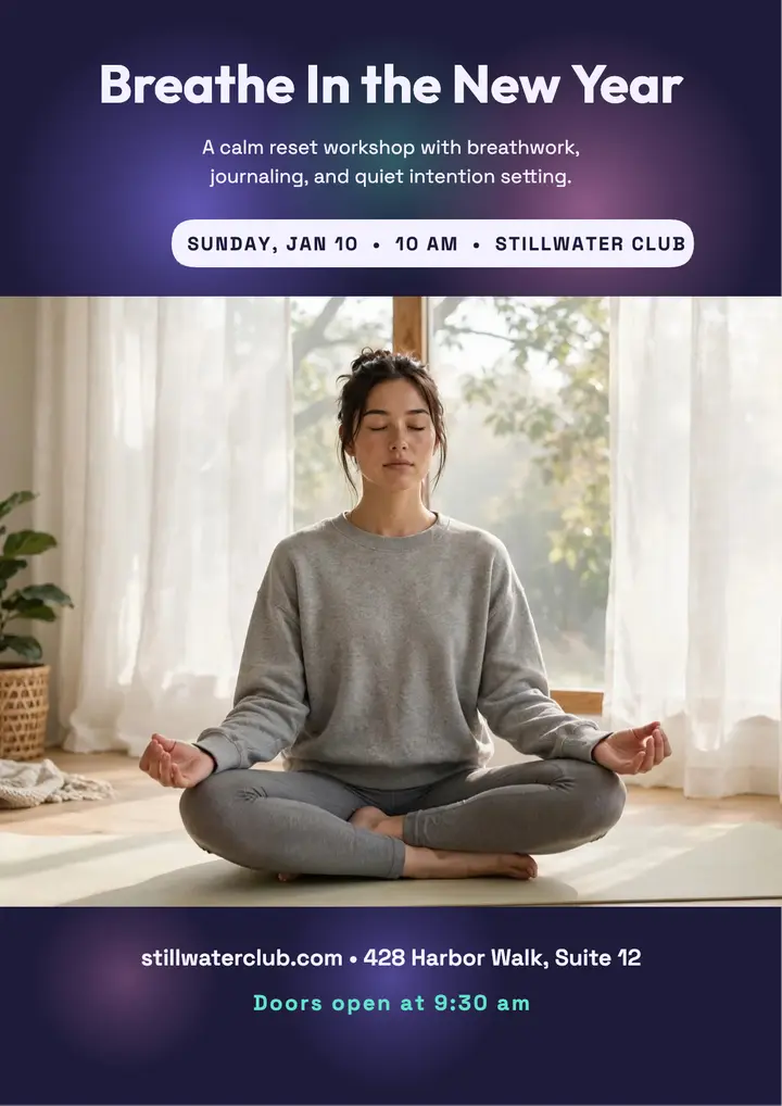 Stillwater Club New Year reset flyer template