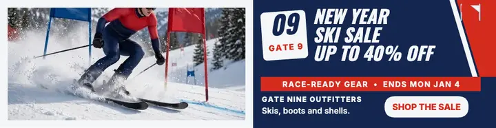 Gate Nine New Year ski sale billboard template