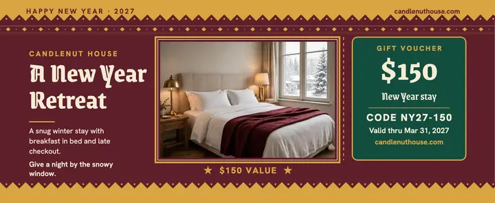 Candlenut House New Year voucher template