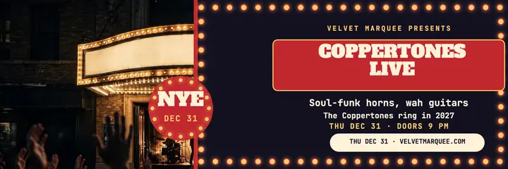 Coppertones NYE soul gig marquee header template