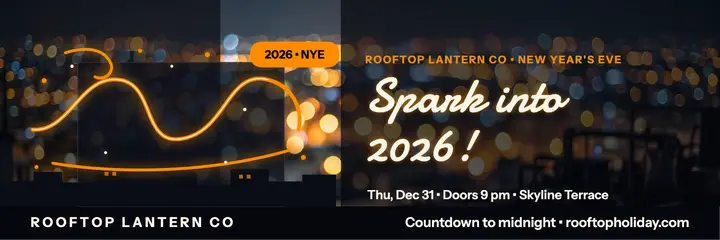 Rooftop Lantern New Year spark header template