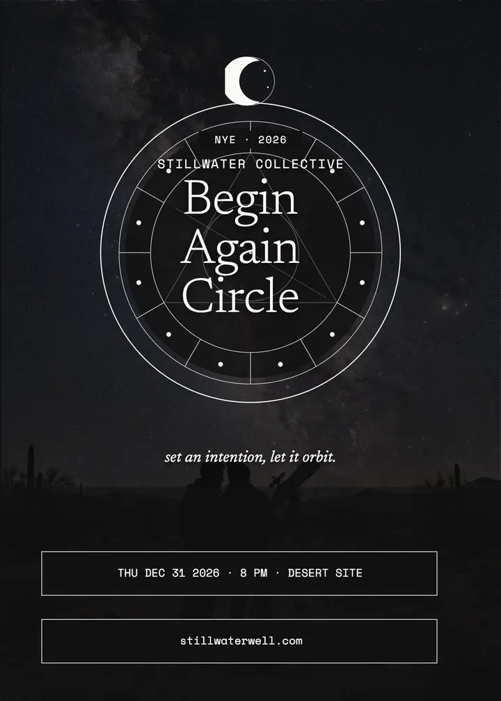 Begin Again Circle New Year invitation template