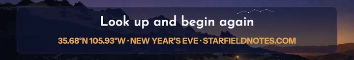 Starfield Notes New Year stargaze cover: new year stargazing quote template