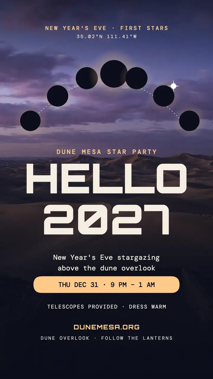 Dune Mesa New Year stargaze story template
