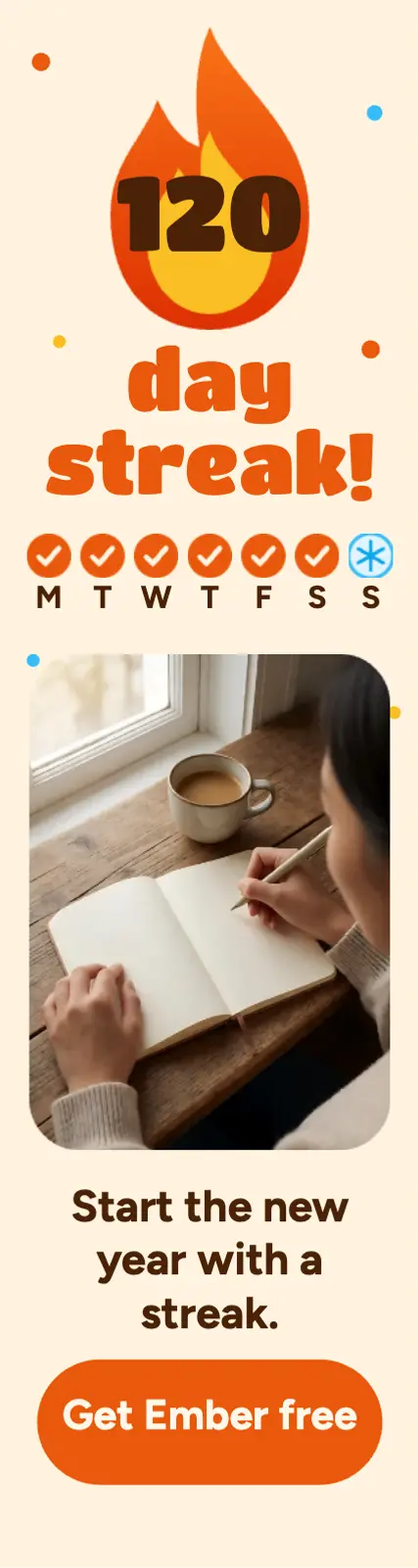 Ember habit app streak ad: habit tracker app ad template