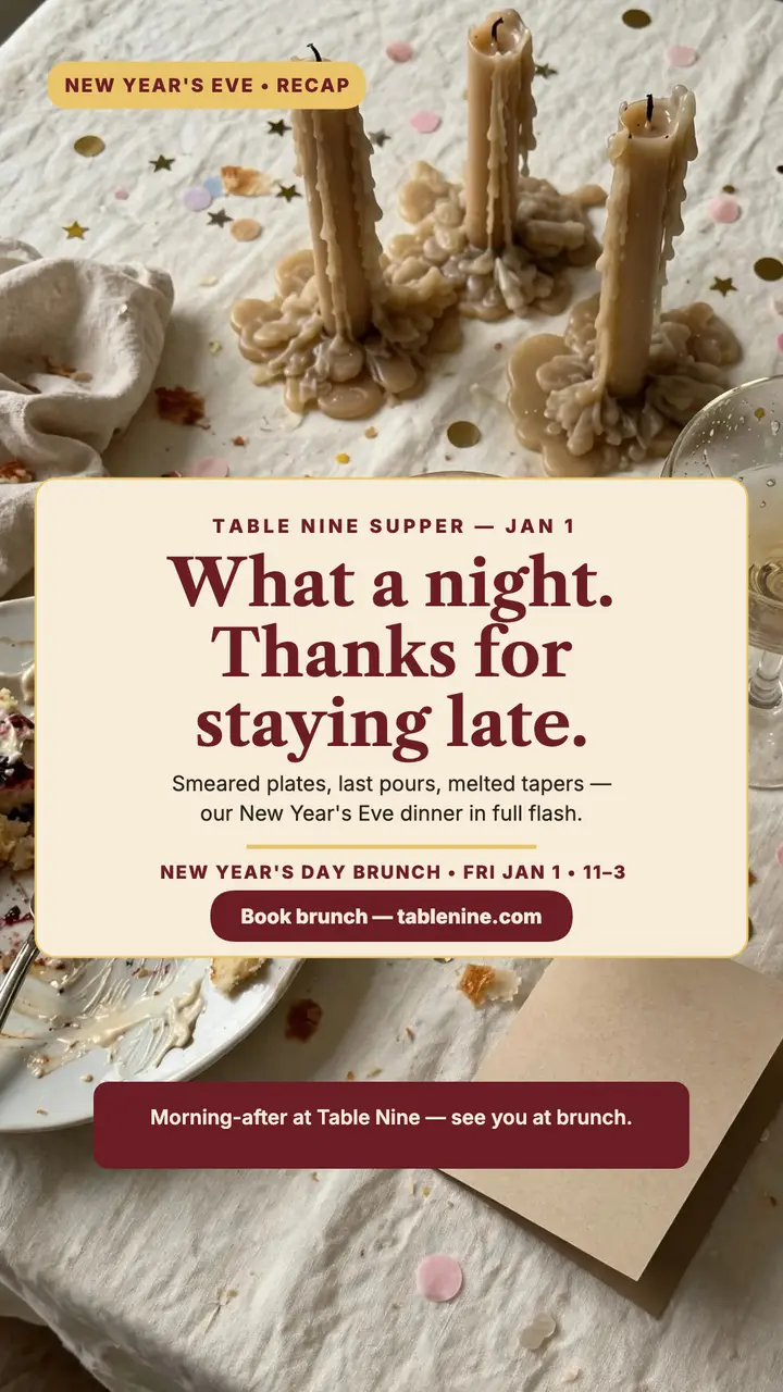 Table Nine New Year recap story template