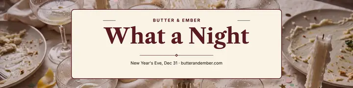 Butter & Ember new year table banner template