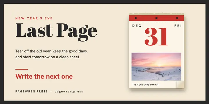 Last Page New Year tear-off calendar post template