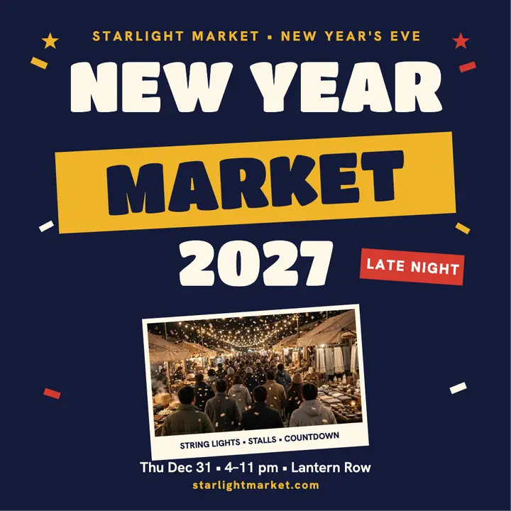 Starlight Market New Year poster template