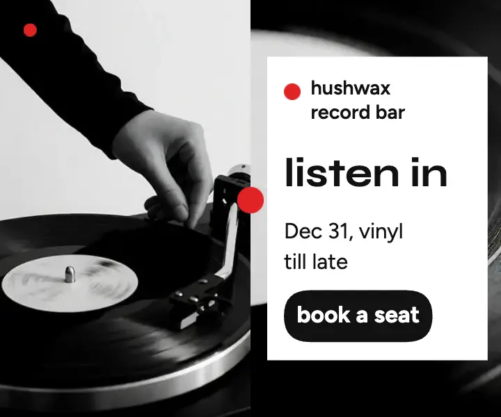 Hushwax Record Bar New Year's Eve vinyl night ad template