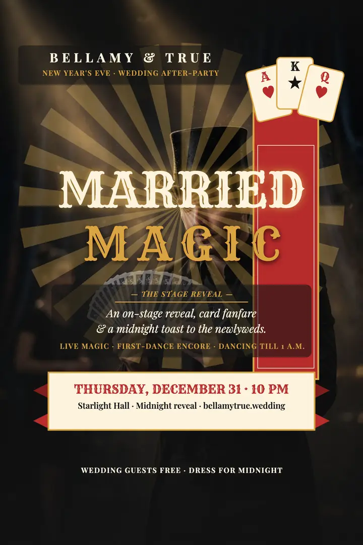 Bellamy and True New Year magic after-party poster template