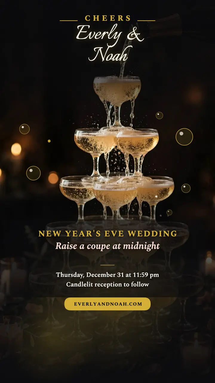 Everly and Noah midnight toast story template