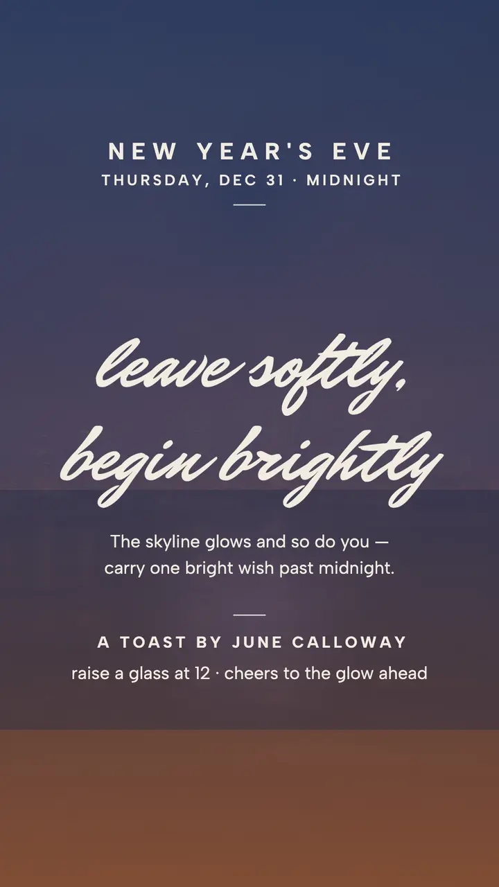 New Year wish story in dusk gradient template