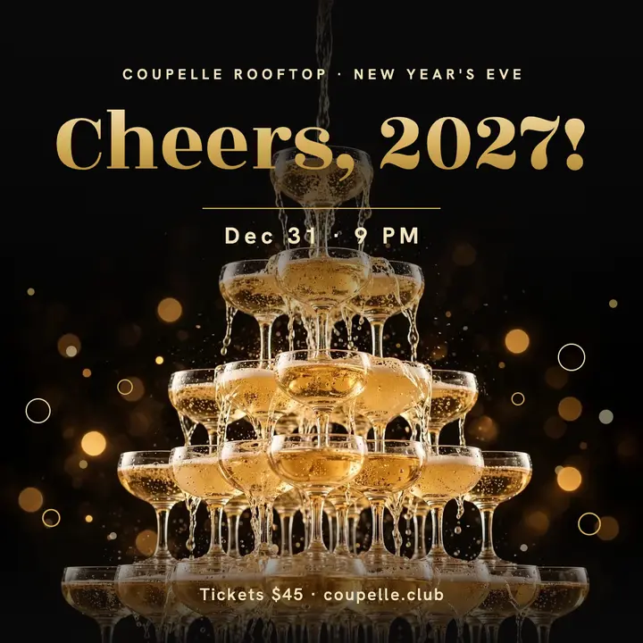 Coupelle Rooftop New Year's Eve champagne post template