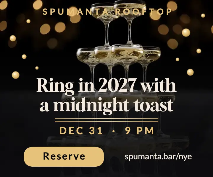 Spumanta rooftop New Year's Eve ad template