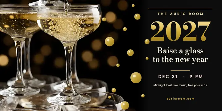 The Auric Room New Year's Eve champagne toast post template